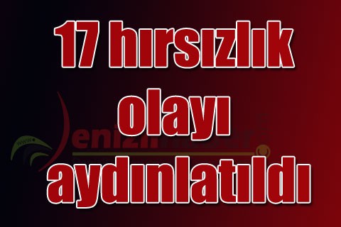 17 hırsızlık olayı aydınlatıldı