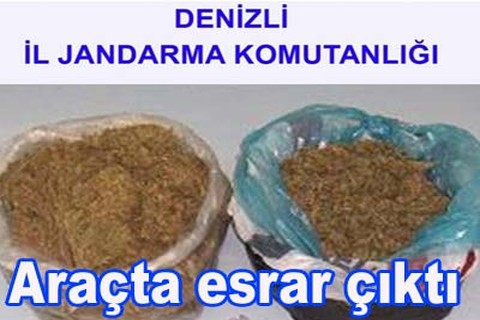 Araçta esrar çıktı