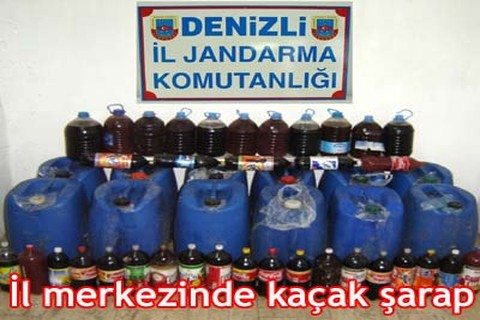 İl merkezinde kaçak şarap
