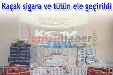 Kaçak sigara ve tütün ele geçirildi