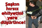 Şaşkın hırsız ehliyetini yere düşürünce!