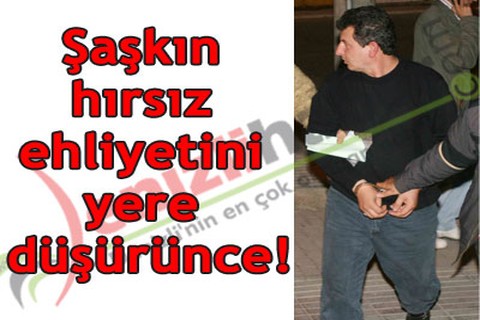 Şaşkın hırsız ehliyetini yere düşürünce!