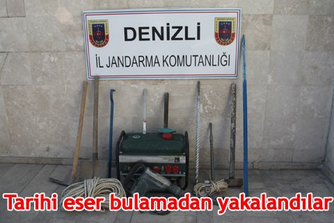 Tarihi eser bulamadan yakalandılar