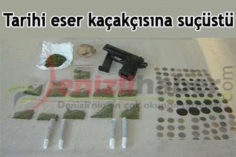 Tarihi eser kaçakçısına suçüstü