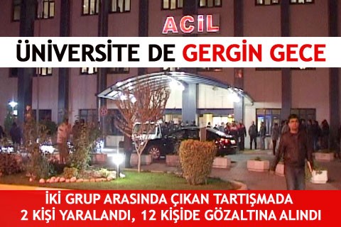 ÜNİVERSİTE DE GERGİN GECE