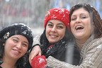 Denizli merkezinde kar sevinci