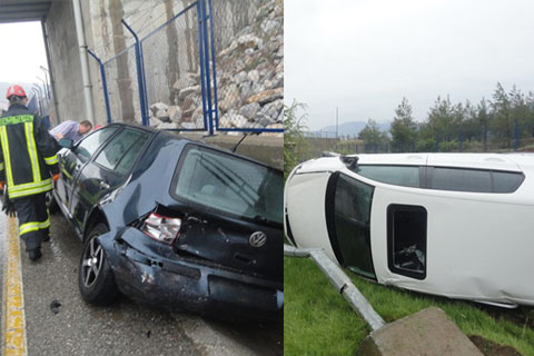 Askeri saha yolunda yağış kazası