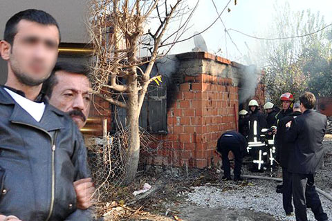 Cinayet zanlısının evinde yangın