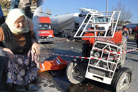 Tır traktöre çarptı: 2 ölü, 1 yaralı