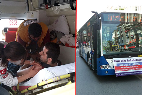 Belediye otobüsü yayaya çarptı