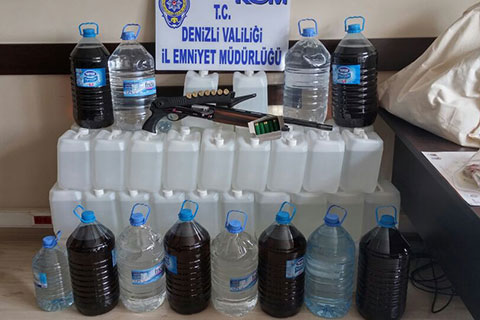 120 litre sahte içki ele geçirildi
