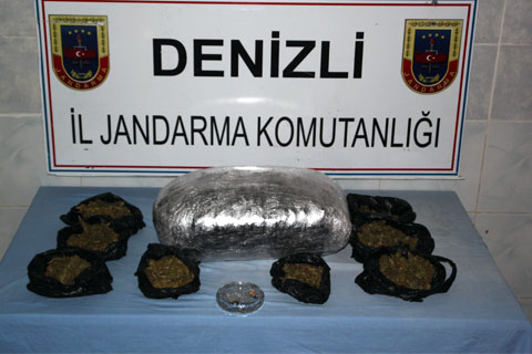 Honaz’da 6 kilo esrar ele geçirildi