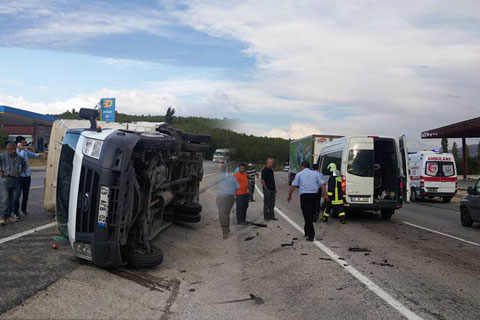Tavas’ta kaza ucuz atlatıldı
