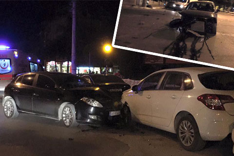 Kavşakta koç gibi çarpıştılar