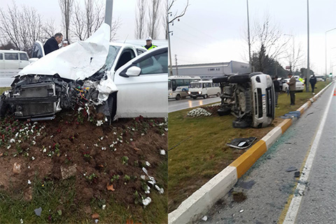 İki araç çarpıştı, 5 kişi yaralandı