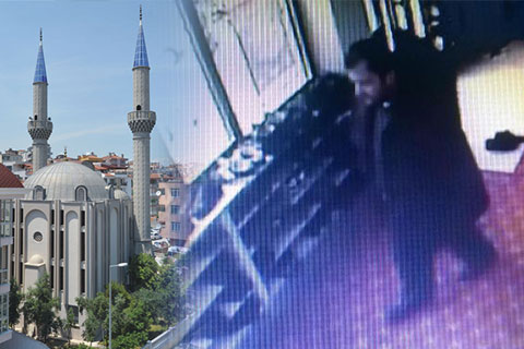 Camiden ayakkabı hırsızlığı güvenlik kamerasında