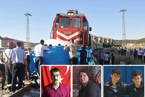 Tren kazasında hayatını kaybeden 4 kişi toprağa verildi