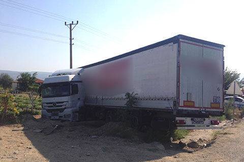 TIR üzüm bağına girdi