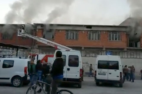 Tekstil atölyesinde yangın