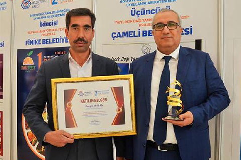 Çameli Belediyesi’ne üçüncülük ödülü