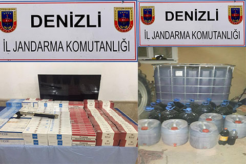 Jandarmadan kaçak içki ve sigara operasyonu