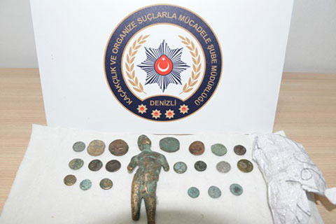 Denizli’de tarihi eser satmaya çalışan bir kişi yakalandı