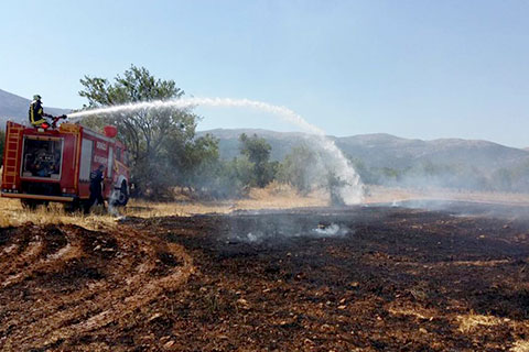Serinhisar’da arazi yangını
