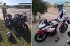 Motosiklet sürücüsünü ekipmanları kurtardı