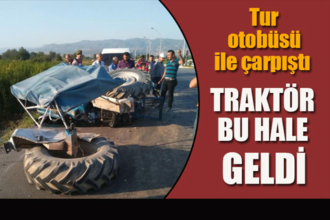 Traktörden geriye sadece lastikleri kaldı