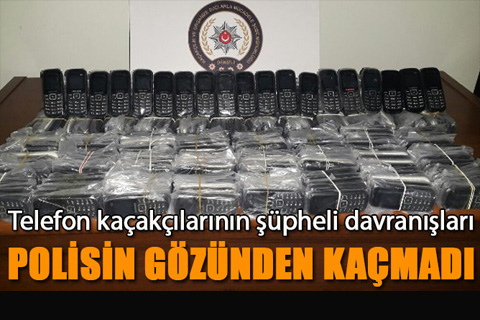 Kaçak telefonlar yol uygulamasında ele geçirildi