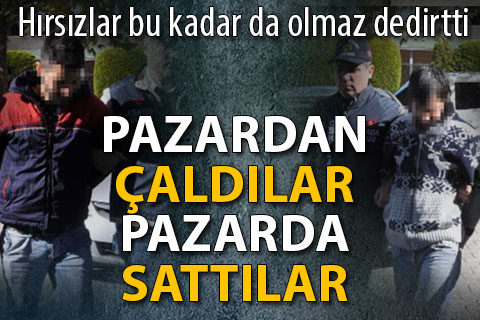 Pazardan çaldıkları domates, biber ve patlıcanı satarken yakalandılar