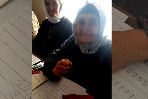 91’lik Ayşe Nine okuma yazma öğreniyor