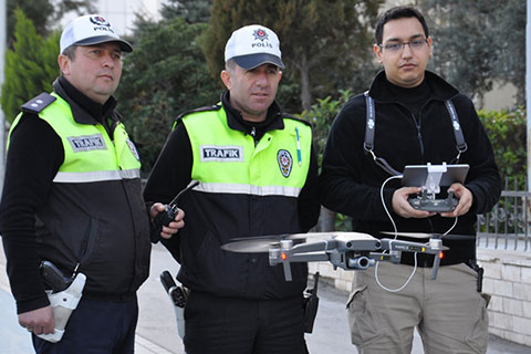 Trafik uygulamaları drone destekli yapılıyor