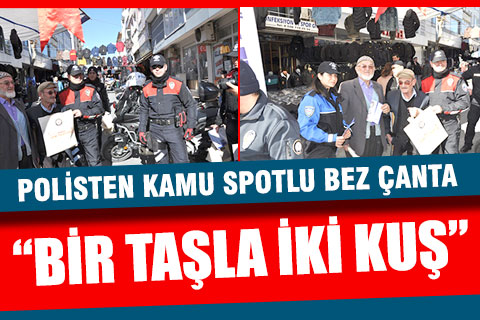 Polisten kamu spotlu bez çanta