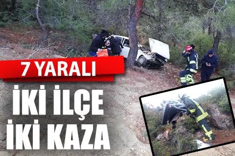 Pamukkale ve Beyağaç’ta kaza: 7 yaralı