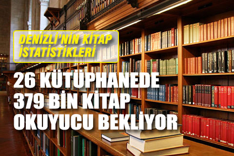 Denizli’de 26 ayrı kütüphanede 379 bin 747 kitap var