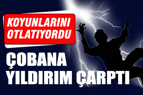 Koyunlarını otlatan çobana yıldırım çarptı