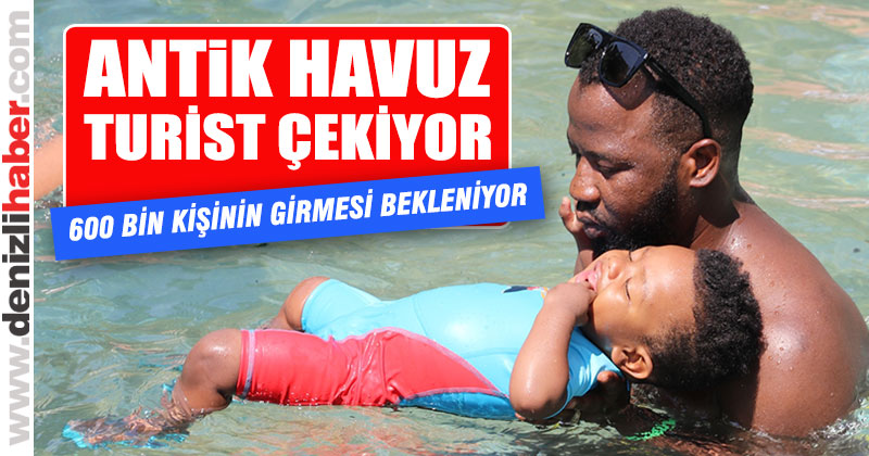 Pamukkale’deki antik havuzda turist bereketi