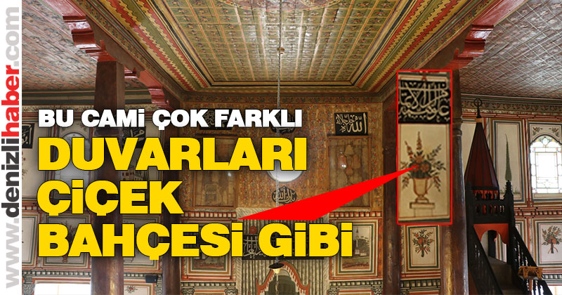 Duvarları çiçek bahçesini andıran 217 yıllık cami ilgi çekiyor