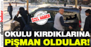 Okulu kırdıklarına pişman oldular