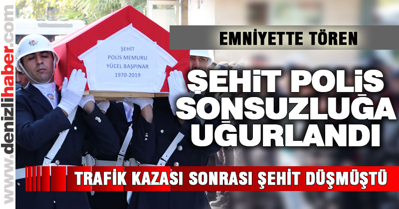 Şehit polis memuru için tören