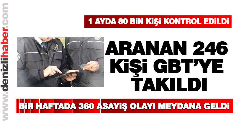 Aranan 246 kişi GBT sorgulamasına takıldı
