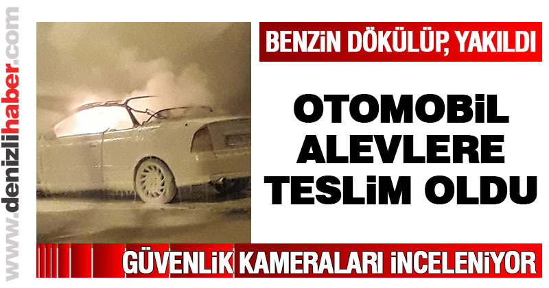 Denizli’de park halindeki otomobil kundaklandı