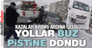 Buzlanma nedeniyle araçlar birbirine girdi