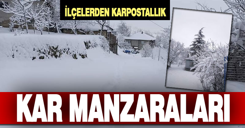 İlçelerden kartpostallık kar manzaraları