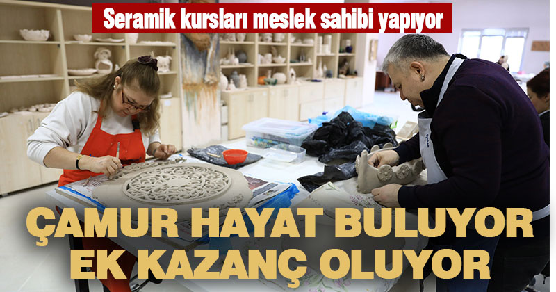 Ücretsiz seramik kursu, meslek edindirirken, ev bütçesine katkı sağlıyor