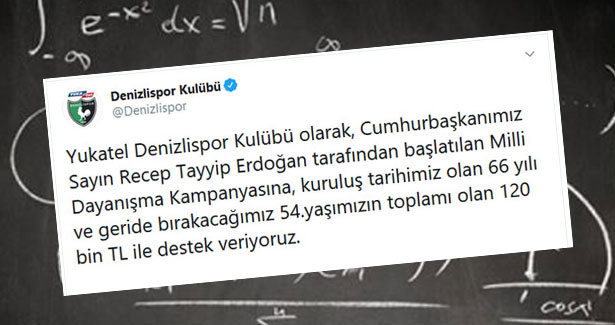 Denizlispor kulübü korona mücadelesine 120 bin TL bağışladı