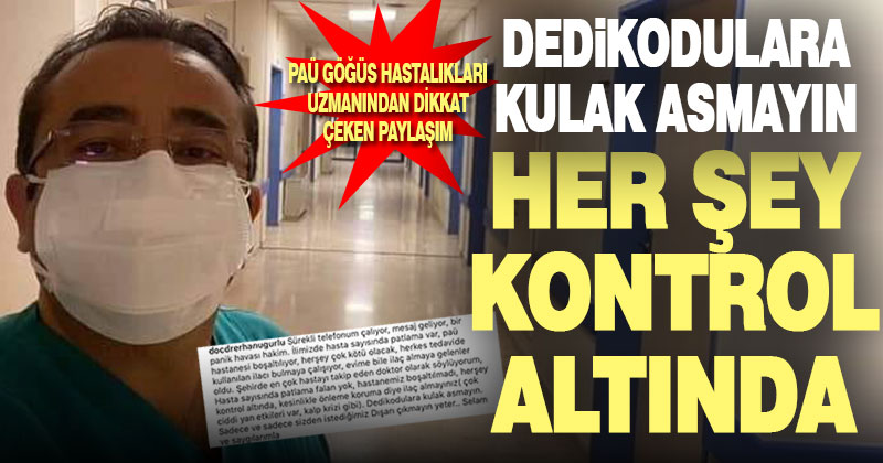PAÜ Göğüs Hastalıkları uzmanından dikkat çeken paylaşım