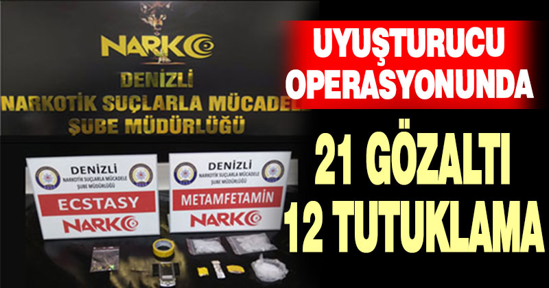 Denizli’de uyuşturucu operasyonu: 12 tutuklama