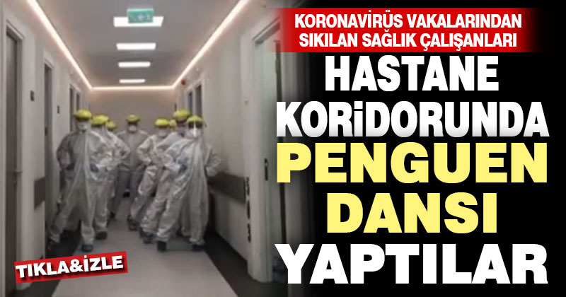 Koronavirüse karşı moral için hastane koridorlarında özel kıyafetle dans ettiler